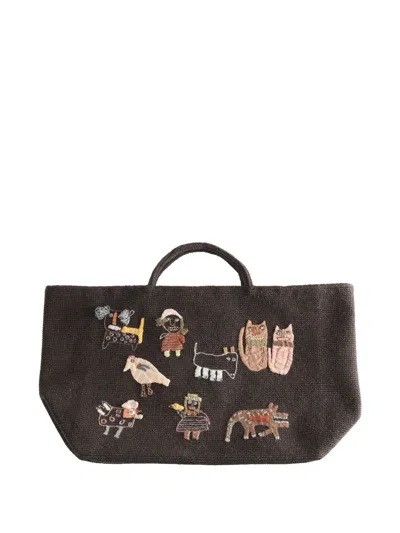 Sophie Digard Appliqué Tote Bag In Brown