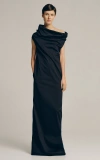 Sophie Et Voila Asymmetric Stretch-cotton Maxi Dress In Black