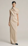Sophie Et Voila Asymmetric Stretch-cotton Maxi Dress In Neutral