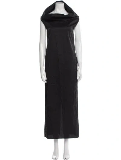 Pre-owned Sophie Et Voila Cowl Neck Long Dress In Black