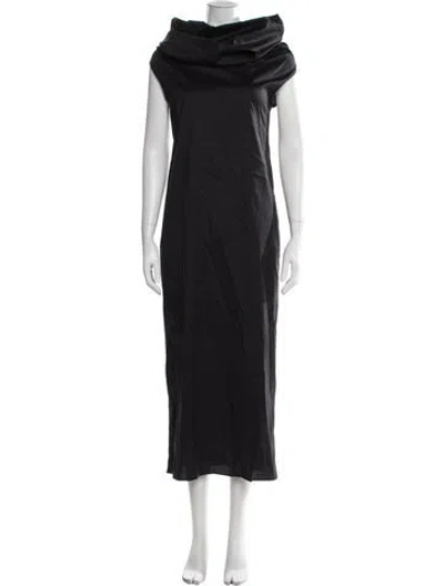 Pre-owned Sophie Et Voila Cowl Neck Long Dress In Black
