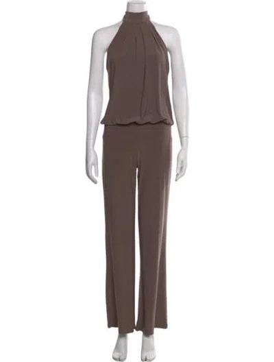 Pre-owned Sophie Et Voila Halterneck Jumpsuit In Brown