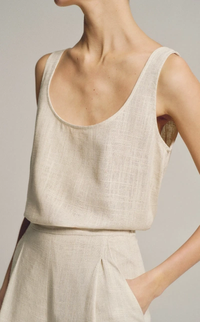 Sophie Et Voila Linen-blend Tank Top In Neutrals