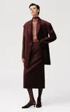 Sophie Et Voila Oversized Wool Blazer In Burgundy