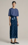 Sophie Et Voila Paillette-embellished Midi Skirt In Blue