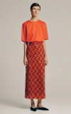Sophie Et Voila Paillette-embellished Midi Skirt In Orange