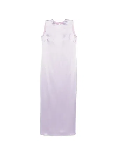 Sophie Et Voila Straight Satin Maxi Dress In Purple