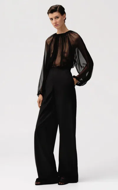 Sophie Et Voila Wool Wide-leg Pants In Black