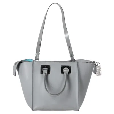 Sophie Hulme Albion Shoulder Bag In Grey Leather In Gray