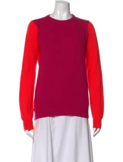 Pre-owned Sophie Hulme Colorblock Pattern Crew Neck Sweater In Purple
