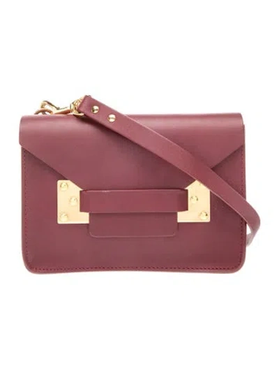 Pre-owned Sophie Hulme Leather Crossbody Bag In Burgundy