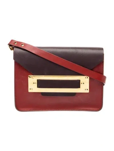 Pre-owned Sophie Hulme Leather Crossbody Bag In Burgundy