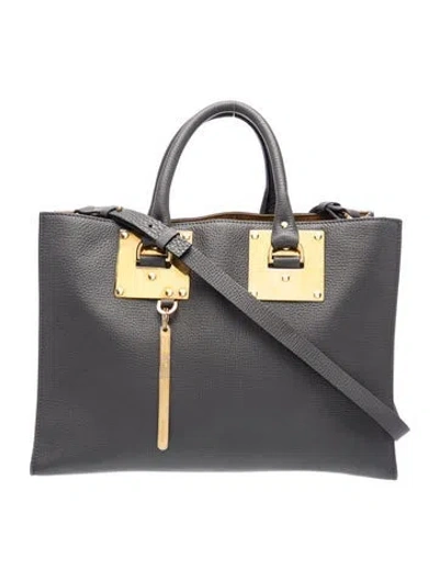 Pre-owned Sophie Hulme Leather Shoulder Bag In Gray