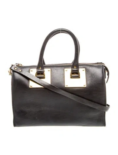 Pre-owned Sophie Hulme Leather Top Handle Bag In Black