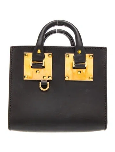 Pre-owned Sophie Hulme Leather Top Handle Bag In Black