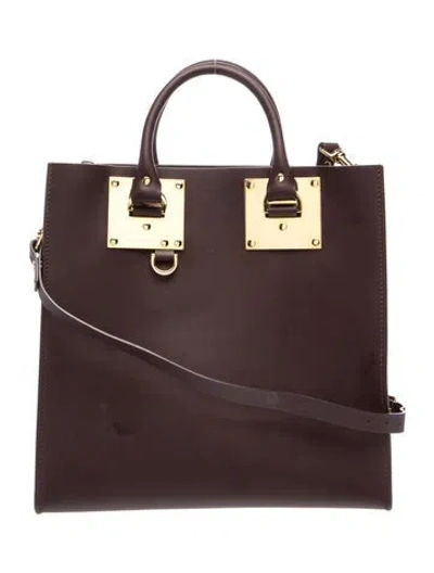 Pre-owned Sophie Hulme Leather Top Handle Bag In Burgundy