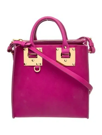Pre-owned Sophie Hulme Leather Top Handle Bag In Purple