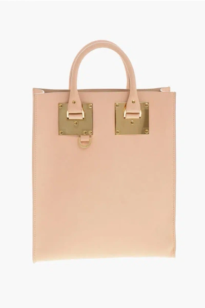 Sophie Hulme Leather Tote Bag With Golden Effect Details