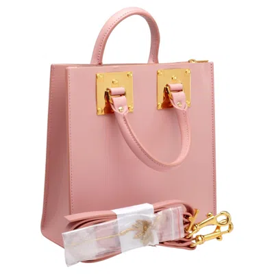 Pre-owned Sophie Hulme London Blush Pink Albion Box Tote, Gold Hardware, Shoulder Strap