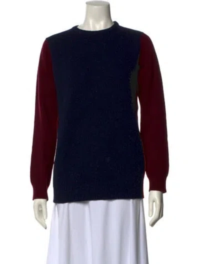 Pre-owned Sophie Hulme Wool Colorblock Pattern Sweater In Blue