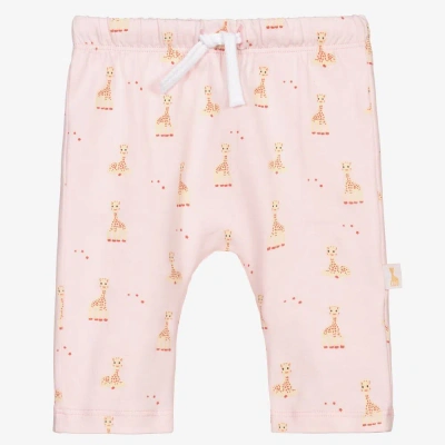 Sophie La Girafe Babies'  Girls Pink Cotton Giraffe Trousers