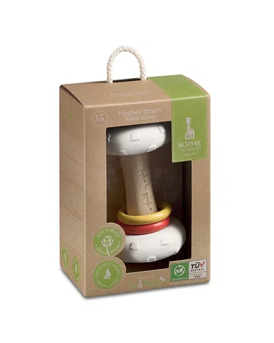 Sophie La Girafe So'pure Rubberwood Totem Rattle - Ages 3 Months+ In Brown