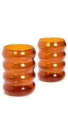 Sophie Lou Jacobsen 6oz Ripple Cup Set Of 2 Amber In Amber