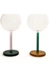 Sophie Lou Jacobsen Bilboquet Translucent Wine Glasses (set Of Two) In Pink