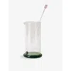 Sophie Lou Jacobsen Colourful-base Borosilicate-glass Fritter Cocktail Mixer 20 oz Smoke Clear Green