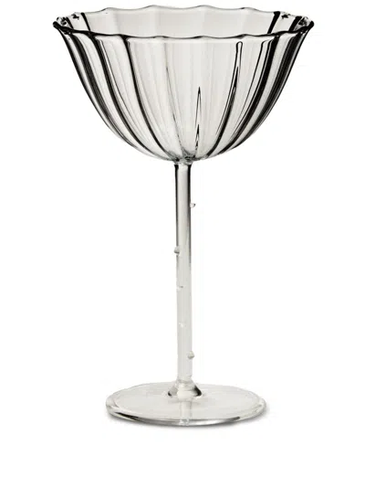 Sophie Lou Jacobsen Ribbed Effect Set Of Four Glasses In White