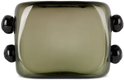 Sophie Lou Jacobsen Gray 'la Pierre' Vase In Smokey Grey & Black