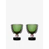 Sophie Lou Jacobsen Green Coco Scallop Glass Cup Set Of Two