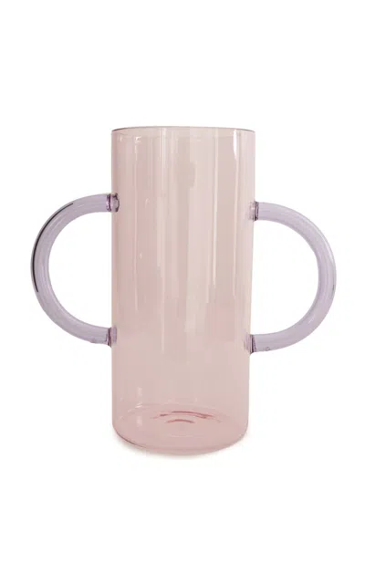 Sophie Lou Jacobsen Handle Glass Vase In Pink