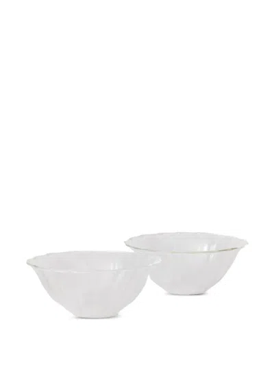 Sophie Lou Jacobsen Le Verre Bonbon Glass Bowl Set In White