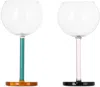 Sophie Lou Jacobsen Multicolor Bilboquet Wine Glass Set In Golden Hour