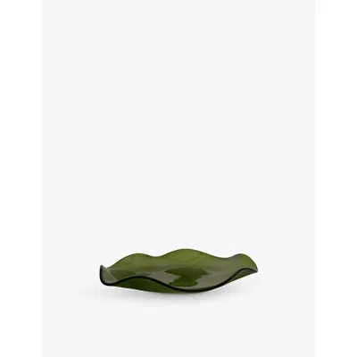 Sophie Lou Jacobsen Olive Petal Large Glass Plate 24cm