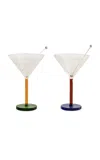 Sophie Lou Jacobsen Piano Set Of Two Cocktail Glasses Unisex Multicolour In Multi