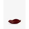 Sophie Lou Jacobsen Poppy Petal Small Glass Plate 19cm In Red