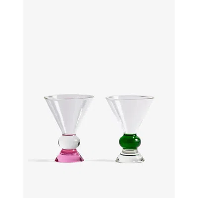Sophie Lou Jacobsen X Ghia Totem Set Of Two Borosilicate-glass Cocktail Glasses 5 Fl. oz In Portofino