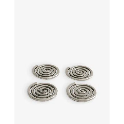 Sophie Lou Jacobsen Nickel  Aluminum Spiral Metal Coasters Set Of Four 8.8cm