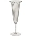 Sophie Lou Jacobsen Ribbed Effect Set Of Four Champagne Glass In Weiss