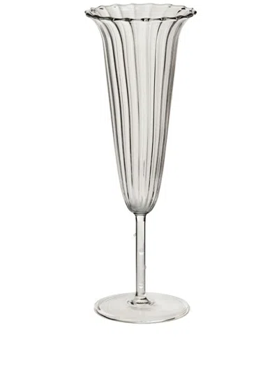SOPHIE LOU JACOBSEN RIBBED EFFECT SET OF FOUR CHAMPAGNE GLASS