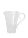 Sophie Lou Jacobsen Ribbed Glass Pitcher In White
