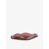 Sophie Lou Jacobsen Rose Petal Small Glass Plate 19cm In Brown