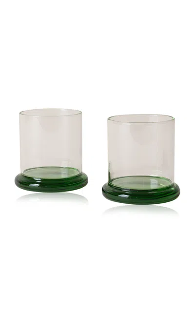 Sophie Lou Jacobsen Set-of-two Fritter Glasses In Green