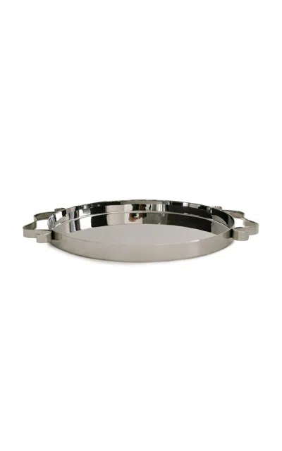 Sophie Lou Jacobsen Squiggle Stainless Steel Tray In Silver
