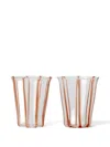 Sophie Lou Jacobsen Striped Ribbed Tumbler (set Of Two) In Brown