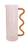 Sophie Lou Jacobsen Wave Glass Pitcher In Pink