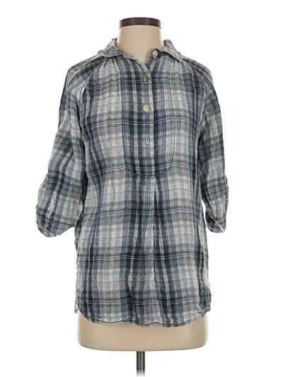 Pre-owned Sophie Max 3/4 Sleeve Button Down Shirt In Gray