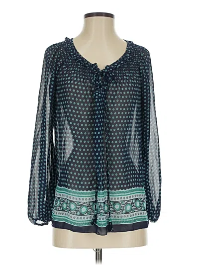 Pre-owned Sophie Max Long Sleeve Blouse In Blue